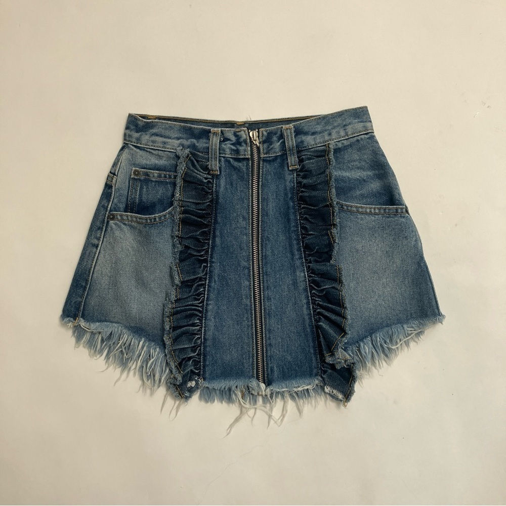 CARMAR zip up denim mini